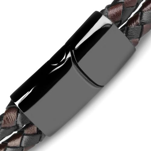 Купить мужской кожаный браслет со стальными шармами Everiot Select LNS-5025 оптом от 1 260 руб.