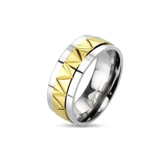 Купить кольцо из титана мужское Spikes NP-R-ТМ-3267 с зигзагообразным узором оптом от 550 руб.