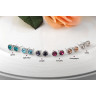 Купить серьги ROZI RR-05210 гвоздики с цветным камнем, серебристая оправа оптом от 460 руб.