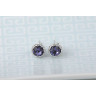 Купить серьги ROZI RR-05210 гвоздики с цветным камнем, серебристая оправа оптом от 460 руб.