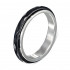 Купить двойное крутящееся кольцо из стали и черной керамики Soul Stories CR-035 оптом от 900 руб.