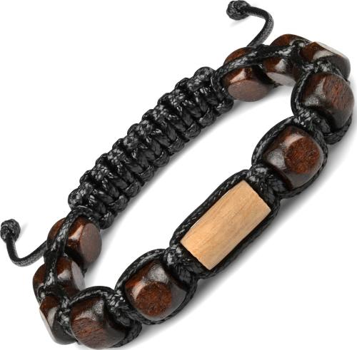 Купить плетеный браслет ручной работы в стиле Шамбала Everiot Select LNS-3127 из деревянных бусин оптом от 1 490 руб.