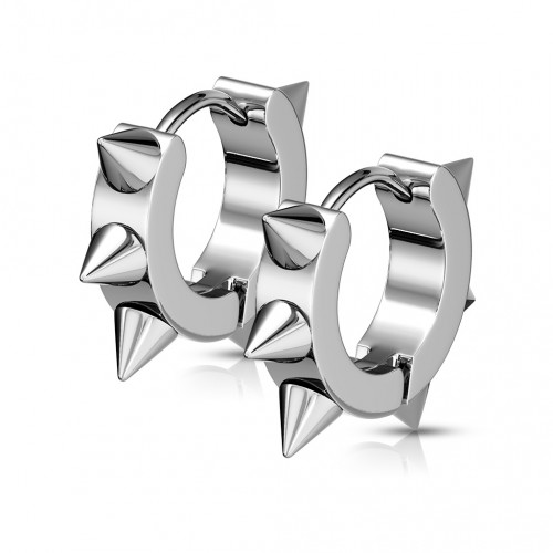 Купить серьги-кольца с шипами из стали TATIC SSE-025 круглые оптом от 600 руб.