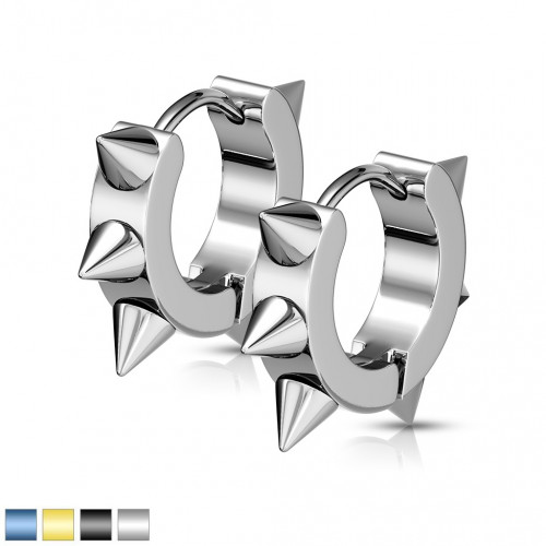 Купить серьги-кольца с шипами из стали TATIC SSE-025 круглые оптом от 550 руб.