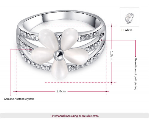 Купить кольцо ROZI RG-67400A с перламутровым цветком оптом от 620 руб.