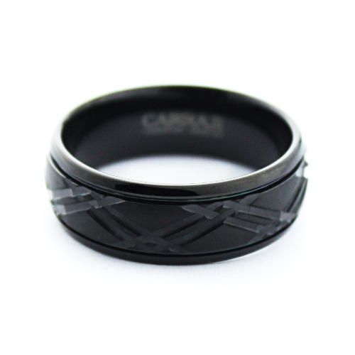 Купить черное мужское кольцо из карбида вольфрама CARRAJI R-TU-0124 оптом от 1 950 руб.