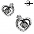 Купить серьги-гвоздики TATIC SSEM-125 "Сердца" в готическом стиле оптом от 1 100 руб.
