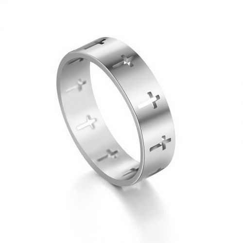 Купить кольцо из нержавеющей стали TATIC RSS-2393 с крестами оптом от 450 руб.