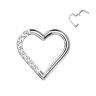 Купить пирсинг кольцо кликер из титана PiercedFish RHT22, сердце с фианитами оптом от 1 120 руб.