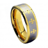 Купить мужское кольцо из карбида вольфрама Lonti TU-027013 (6 мм) с крестами оптом от 960 руб.