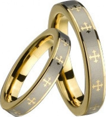 Купить мужское кольцо из карбида вольфрама Lonti TU-027013 (6 мм) с крестами оптом от 960 руб.