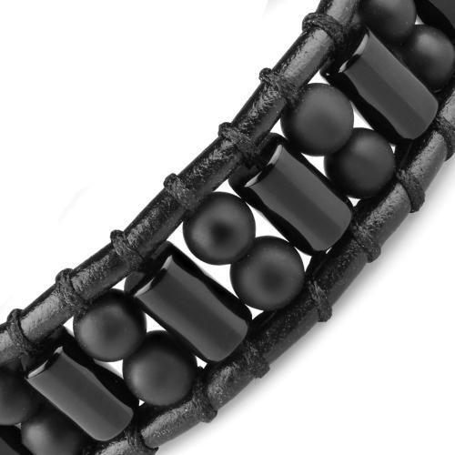 Купить черный плетеный браслет Everiot Select LNS-2212 из агата оптом от 1 370 руб.