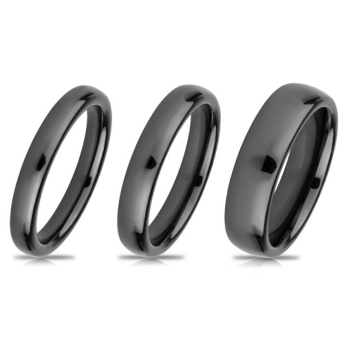 Купить черное кольцо из керамики Everiot RCM-0002 парное, обручальное оптом от 550 руб.