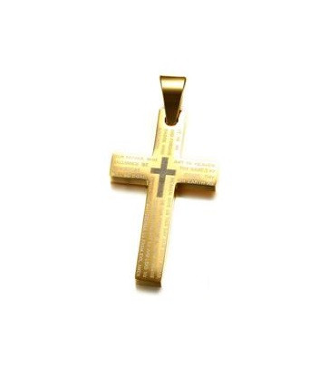 Купить крест Everiot SPD-XP-2714 из стали с молитвой "Отче наш" на английском языке оптом от 910 руб.