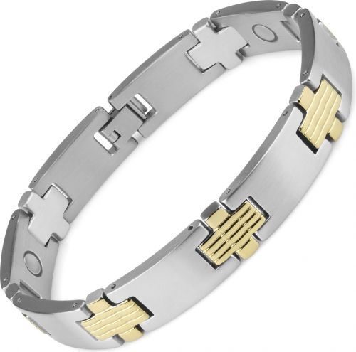 Купить магнитный браслет мужской Magnetana KBM-181006 из стали с крестами оптом от 1 450 руб.
