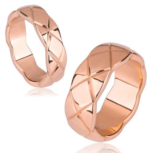 Купить кольцо с узором TATIC RSS-0031, из ювелирной стали, цвет розовое золото оптом от 970 руб.