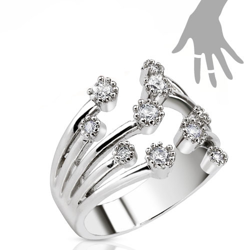 Купить кольцо безразмерное TATIC R-A007-C с фианитами оптом от 480 руб.