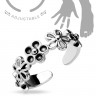 Купить безразмерное незамкнутое кольцо для пальцев ног/на фалангу TATIC R-A16510 с цветками оптом от 300 руб.