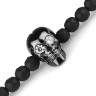 Купить мужской браслет на резинке Everiot Select LNS-0232 из черного агата с черепом оптом от 1 220 руб.