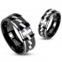 Купить кольцо из стали Spikes NP-R-H1652, черное с косыми насечками оптом от 520 руб.