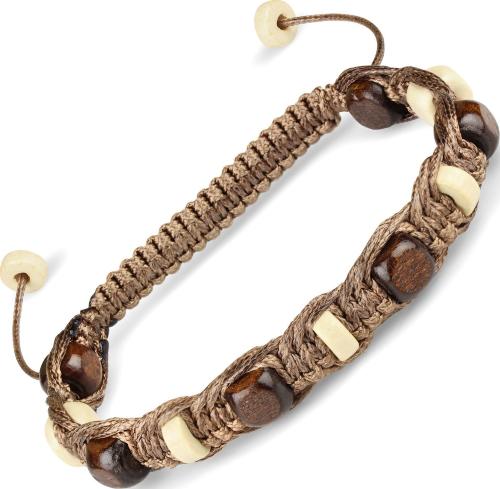 Купить плетеный браслет Шамбала из деревянных бусин Everiot Select LNS-2118 оптом от 540 руб.