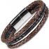 Купить мужской плетеный браслет из черной и коричневой кожи Everiot Select LNS-5016 оптом от 910 руб.