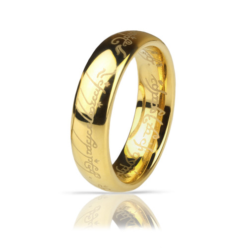 Купить кольцо Всевластия Everiot R-TG-0131 из вольфрама, золотистое IP-покрытие оптом от 900 руб.