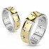 Купить кольцо из стали TATIC R-M2392, с золотистой серединой и крестами оптом от 580 руб.