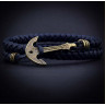 Купить кожаный браслет мужской с якорем ANCHORSTUFF ANC-MA-2907 темно-синий оптом от 1 430 руб.