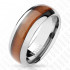 Купить мужское кольцо Tisten из титан-вольфрама (тистена) R-TS-023 со вставкой под дерево оптом от 2 200 руб.