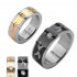 Купить кольцо из стали Spikes R-H1621 с резным узором и фианитом оптом от 640 руб.