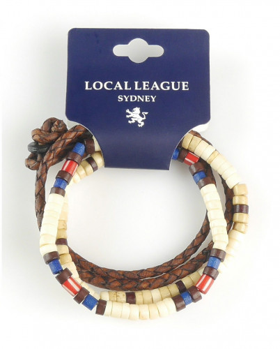 Купить набор мужских браслетов из кожи, костяных и деревянных бусин Local League CS-LBM18  оптом от 1 020 руб.