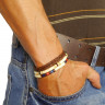Купить набор мужских браслетов из кожи, костяных и деревянных бусин Local League CS-LBM18  оптом от 1 140 руб.