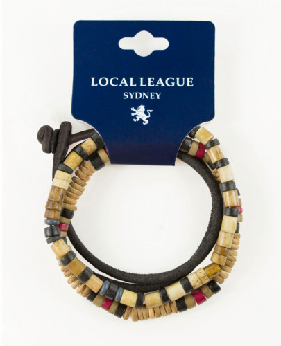 Купить набор мужских браслетов из кожи, дерева и кости Local League CS-LBM19 оптом от 1 140 руб.