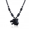 Купить мужское ожерелье NC-XP-10985 из гематита с подвеской в виде волка оптом от 510 руб.