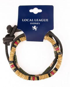 Набор мужских браслетов из кожи, дерева и кости  Local League CS-LBM20