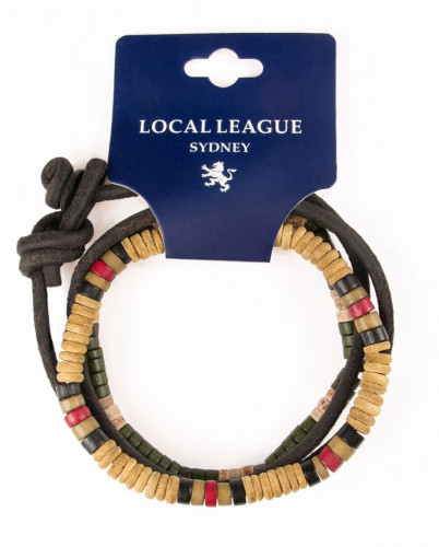 Купить набор мужских браслетов из кожи, дерева и кости  Local League CS-LBM20 оптом от 1 140 руб.