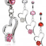 Купить украшение для пирсинга пупка PiercedFish --NSX-7663 в форме сердца с цветком оптом от 510 руб.