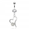 Купить украшение для пирсинга пупка PiercedFish --NSX-7663 в форме сердца с цветком оптом от 530 руб.