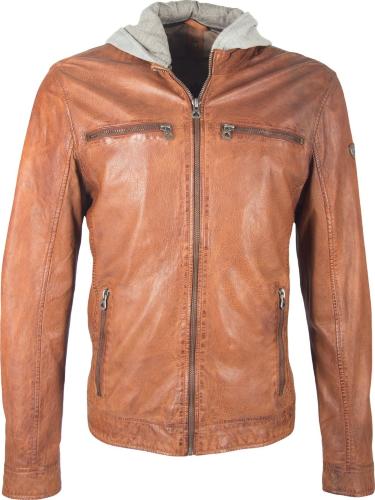 Купить мужская кожаная куртка с капюшоном GIPSY GERO LANIV светло-коричневая оптом от 24 230 руб.