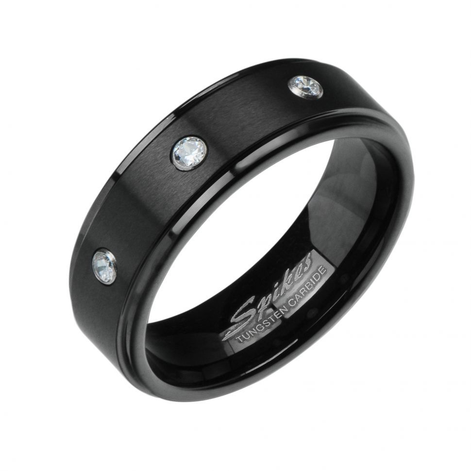 Купить мужское кольцо из черного вольфрама SPIKES R-TU-135M с фианитами оптом от 1 330 руб.
