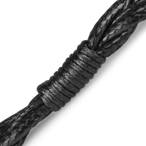 Купить плетеный браслет в два оборота Everiot Select LNS-2243 из вощеного шнура  оптом от 490 руб.