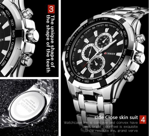 Купить мужские часы из стали с металлическим браслетом Curren CR-XP-0051-ST оптом от 1 180 руб.