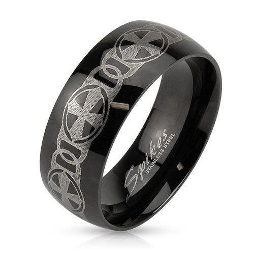 Купить стальное кольцо SPIKES мужское R-M3898 с крестами оптом от 360 руб.