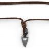 Купить коричневый мужской шнурок-чокер из кожи с кулоном "Наконечник стрелы" Local League CS-LNM436 оптом от 1 160 руб.