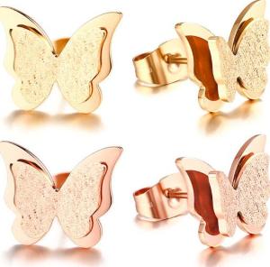 Женские серьги-гвоздики "Бабочки" из ювелирной стали Everiot SE-XP-3181