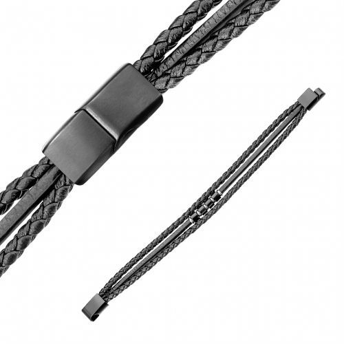 Купить плетеный мужской браслет из экокожи TATIC SLQ-1012K черный оптом от 1 370 руб.