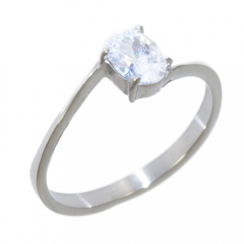 Купить стальное кольцо помолвочное Soul Stories R-0229055 с крупным фианитом оптом от 610 руб.