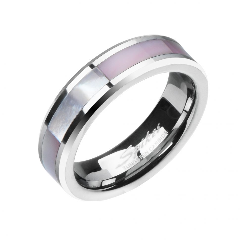 Купить кольцо из вольфрама с перламутром SPIKES R-TU-209 оптом от 1 240 руб.