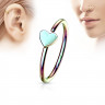 Купить серьга кольцо для пирсинга носа или уха PiercedFish NOCR-11 в форме сердечка оптом от 290 руб.